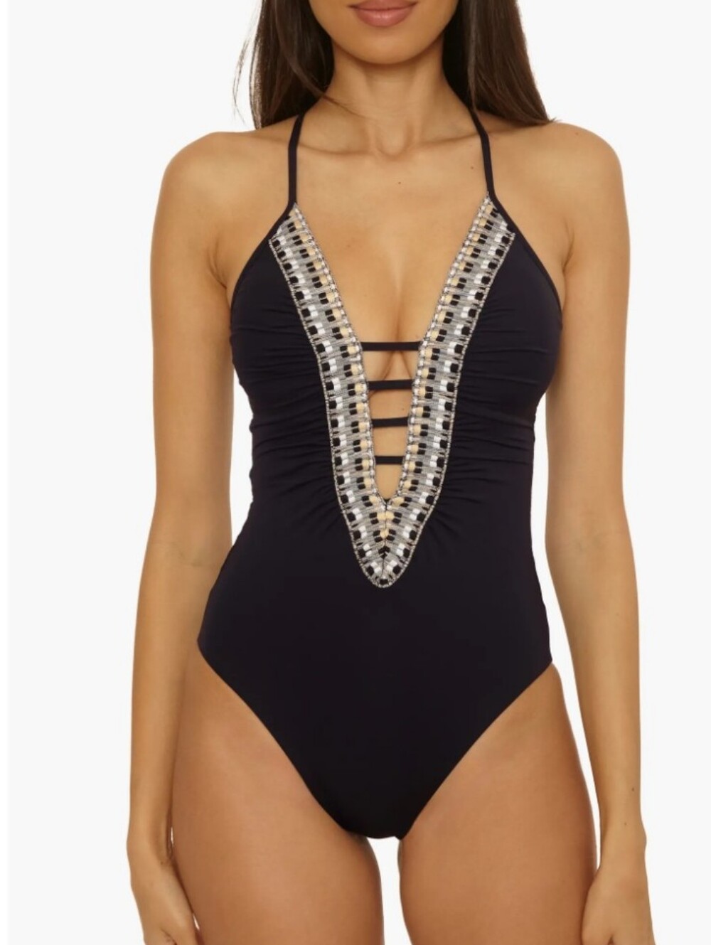 Becca Fiesta Plunge One-Piece Swimsuit Size Small NWOT